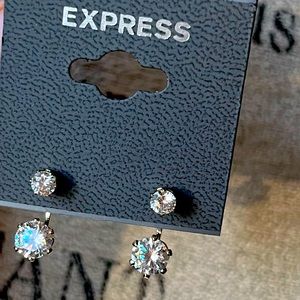 NWT EXPRESS Double Cubic Zirconia Earrings